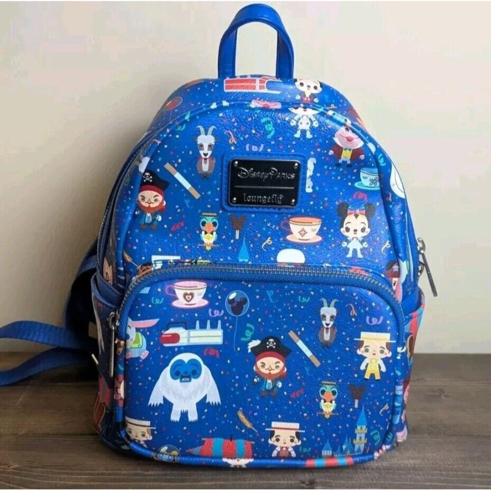 Loungefly Disney Parks Mini Backpack CHIBI Mickey And Friends Blue